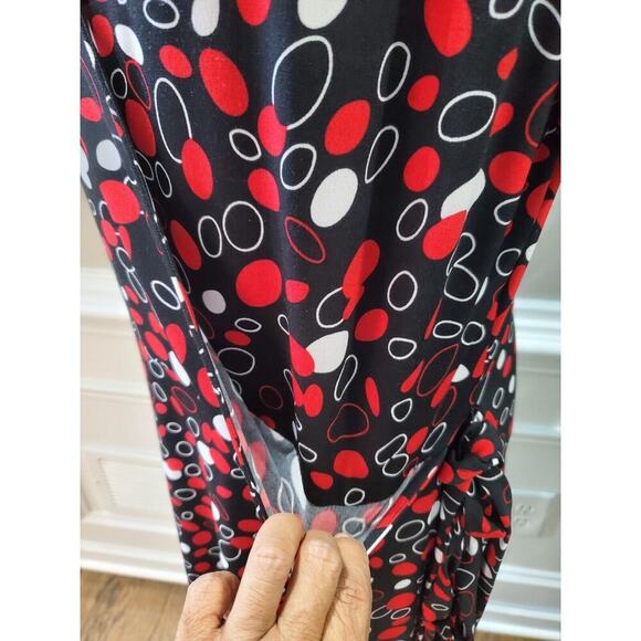 Croft&Barrow Women Multicolor Polyester V-Neck Short Sleeve Knee Length Dress L - Picture 11 of 12